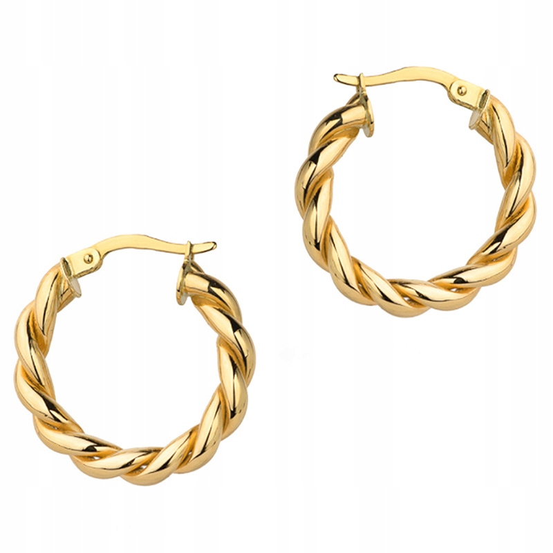 Pletené Zlaté Náušnice pr. 585 Kolečka Kola 22 mm