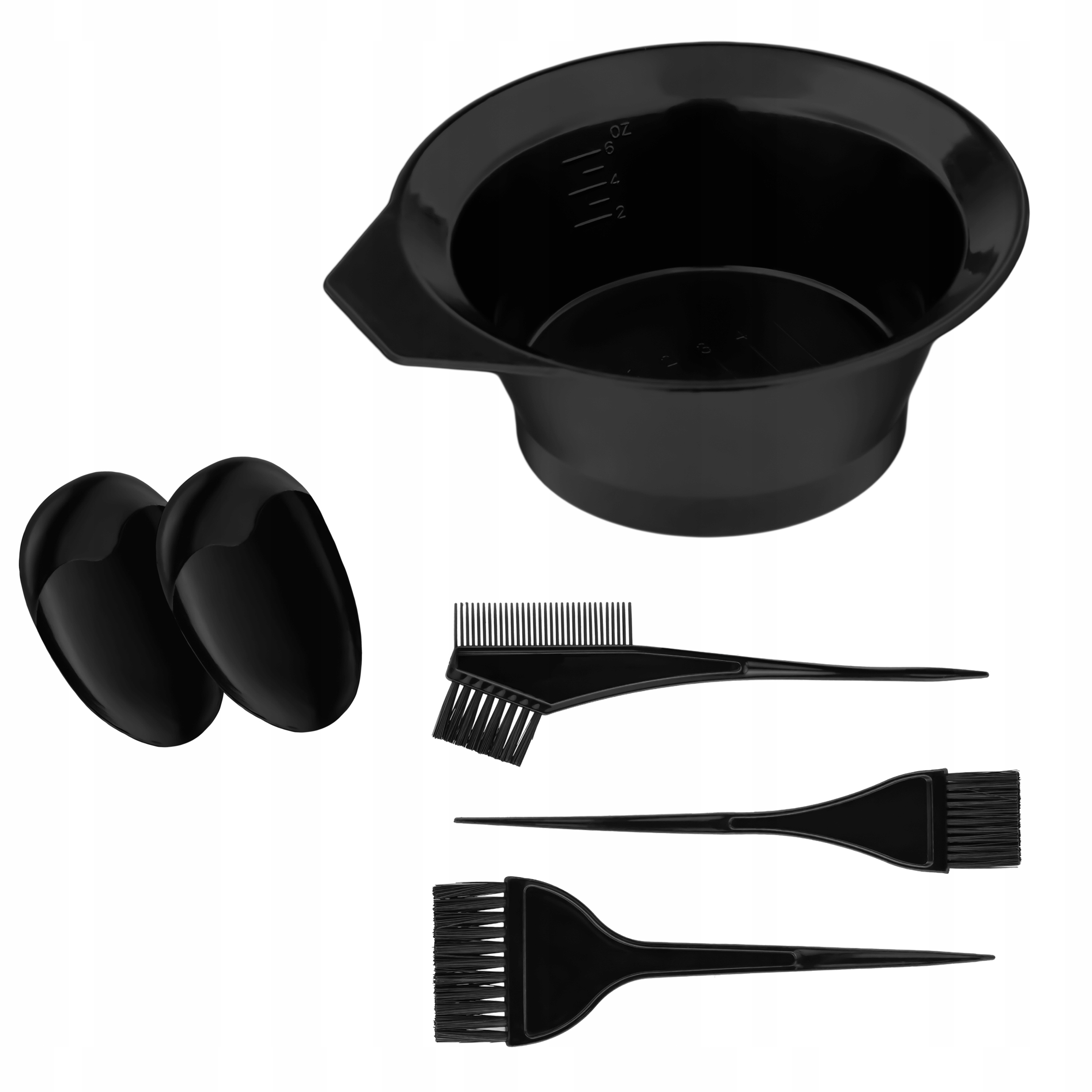 ZESTAW DO KOLORYZACJI FARBOWANIA WŁOSÓW PĘDZEL PĘDZELKI MISECZKA NAKŁADKI