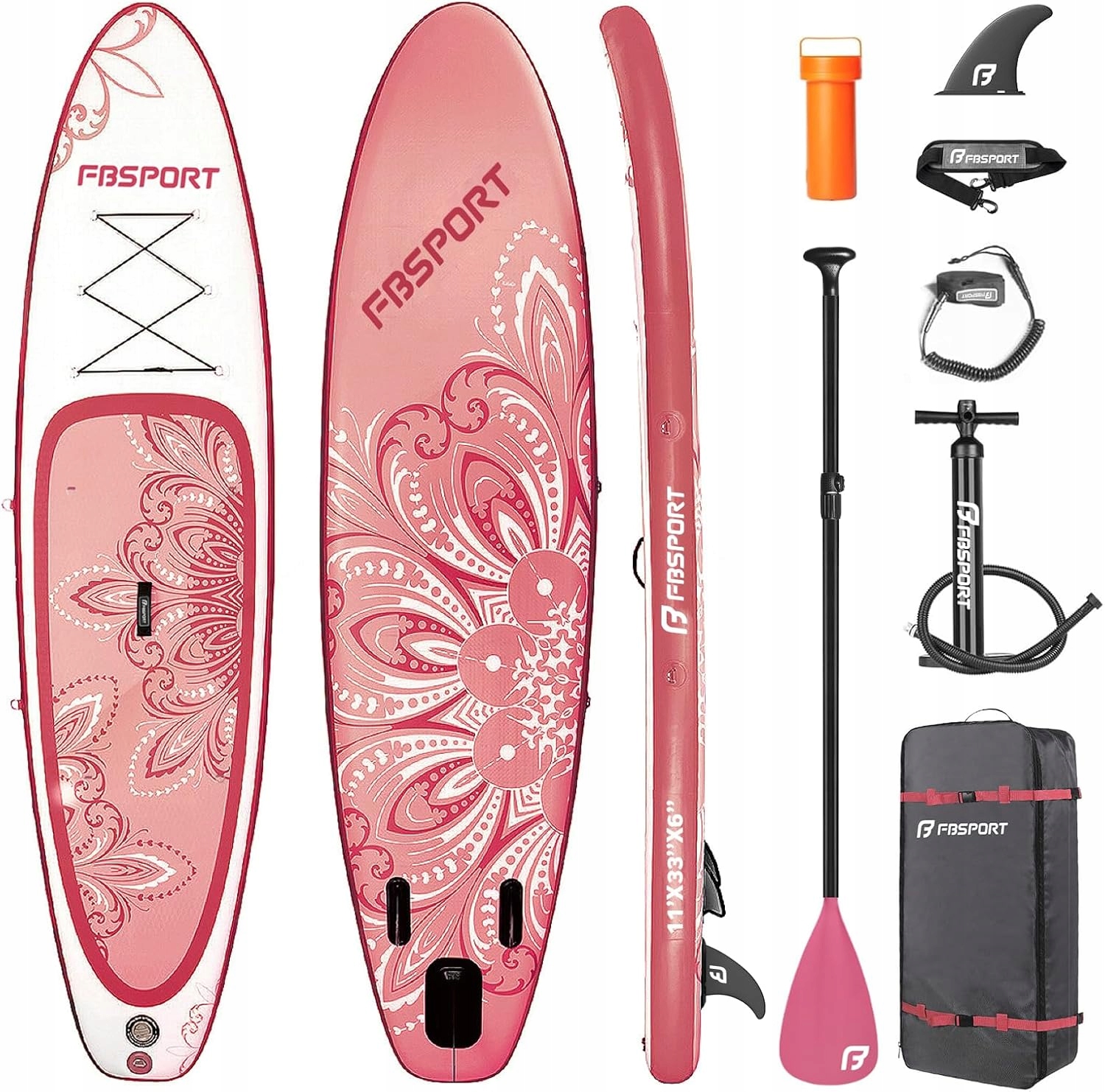Deska Sup Fbsport 335 cm różowa Nadmuchiwana, pompowana deska surfingowa
