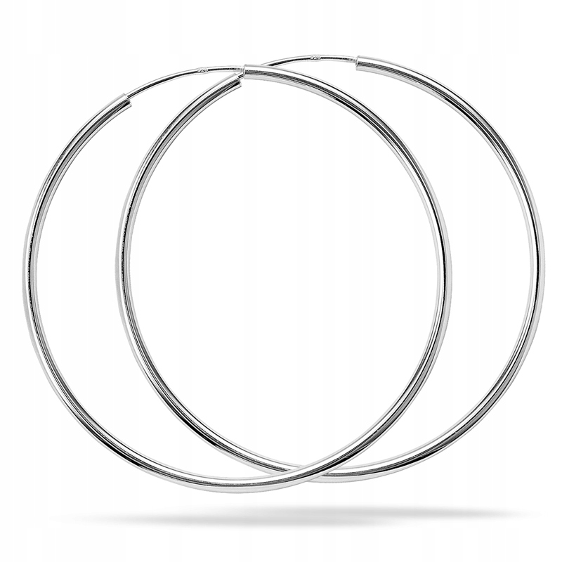 Kolczyki kółka srebrne pr 925 klasyczne koła 5 cm