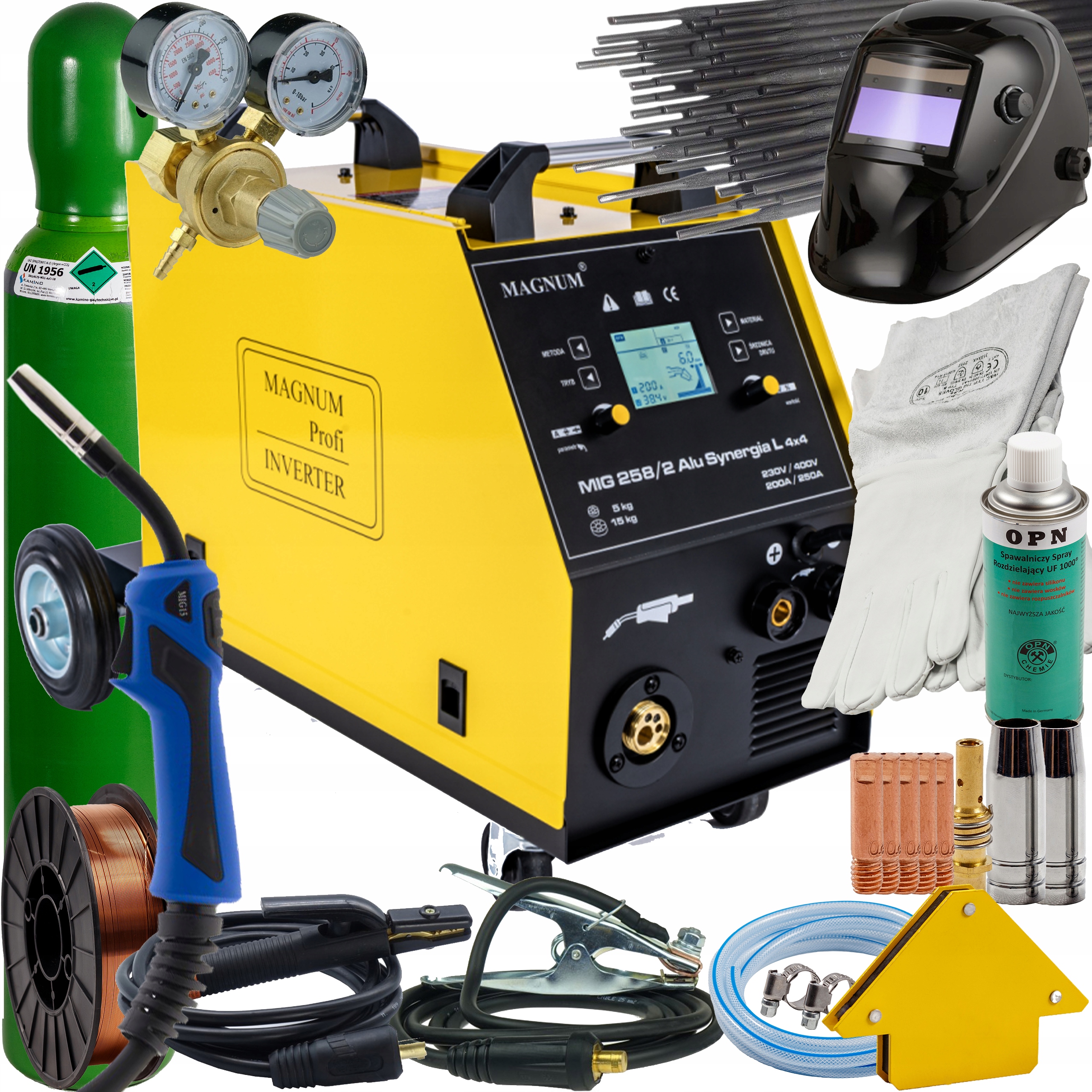 Svařovací stroj Migomat 250A Magnum Mig 258/2 Mma Synergie 230V/400V S4T sada 1 ks