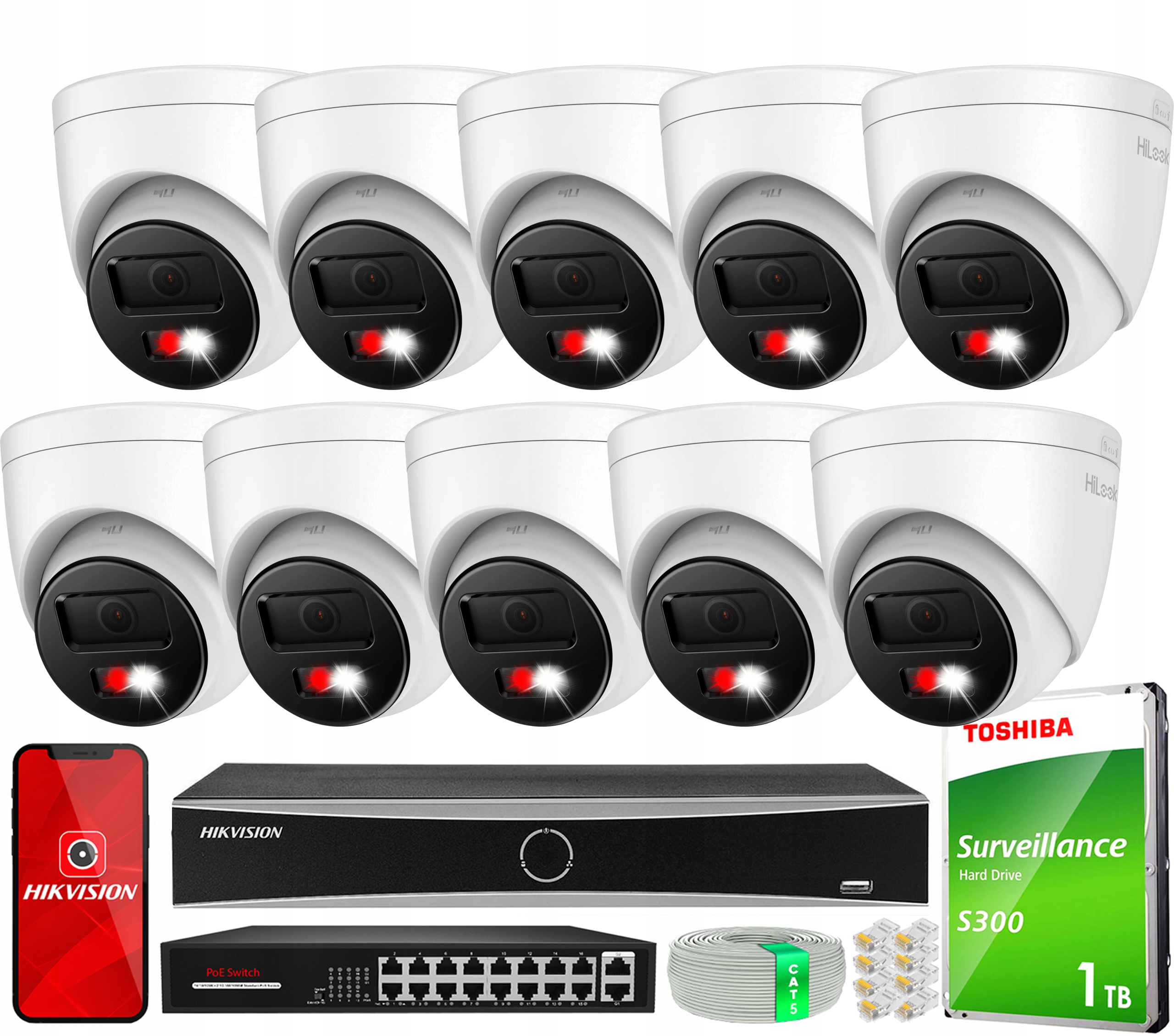 Monitorovací sada 10 kamer 8MPx 4K Ip Venkovní PoE náhled