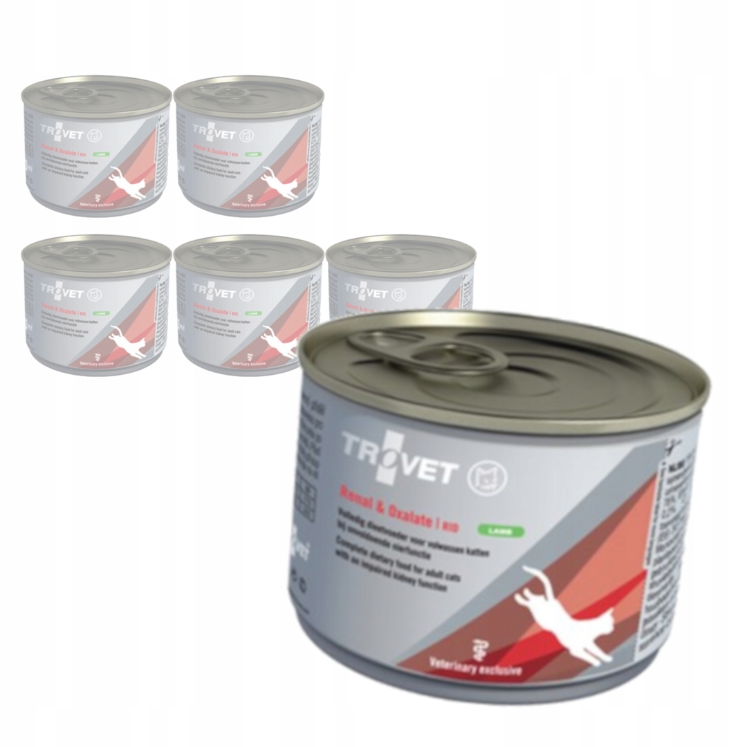 Levně Trovet Renal & Oxalate 6x200g Dietní Vlhké Krmivo s jehněčím masem Pro Kočky