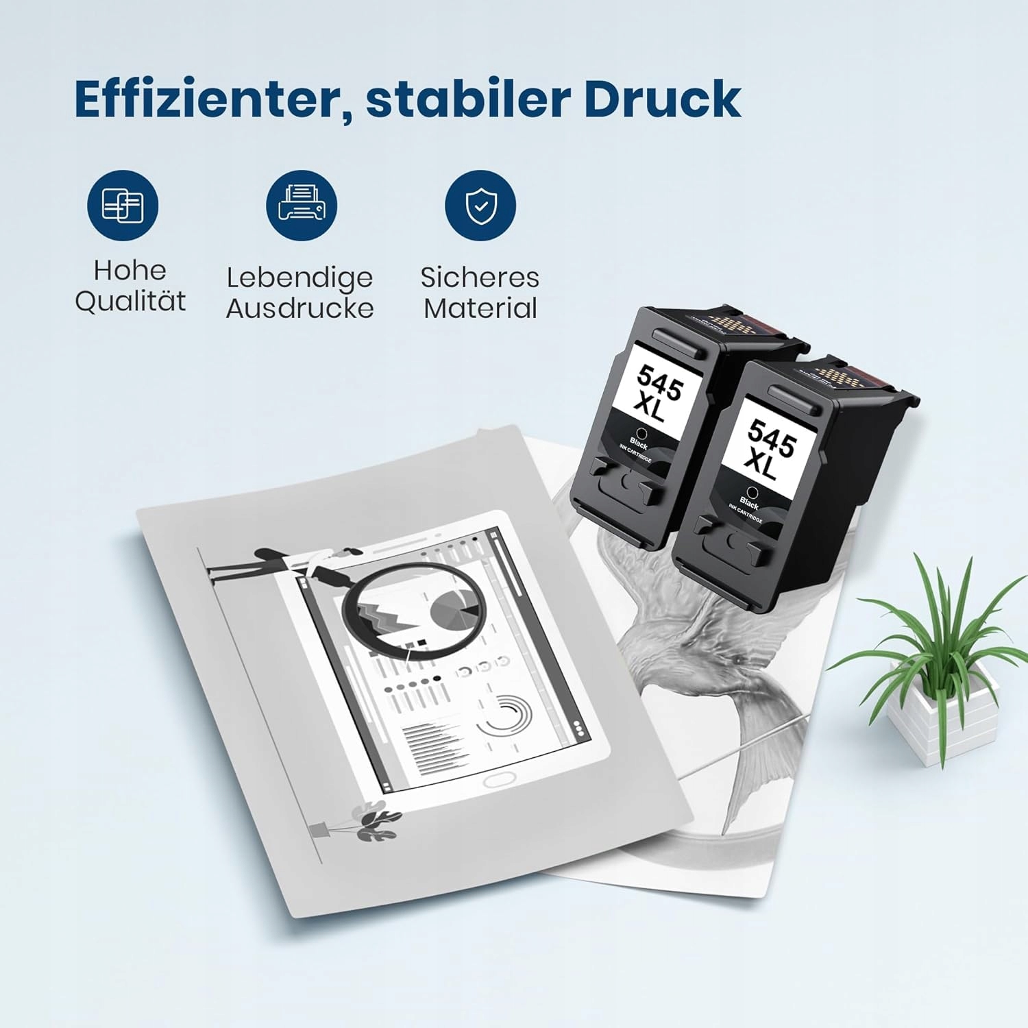 WASHOPE PG575XL Czarny Tusz Zamiennik Canon Pixma TS3550i TR4750i 2szt — miniatura 5