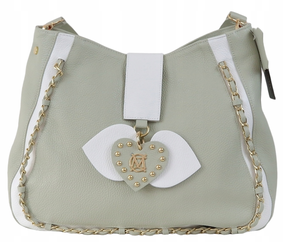 Massimo Contti klasická kabelka shopper přírodní kůže zelená máta