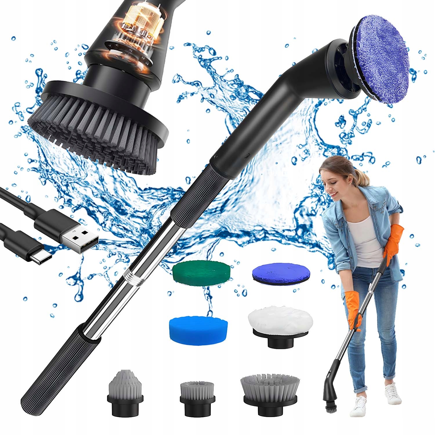 Levně Elektrický Čisticí Kartáč 37 W Pro Hloubkové Čištění IPX7