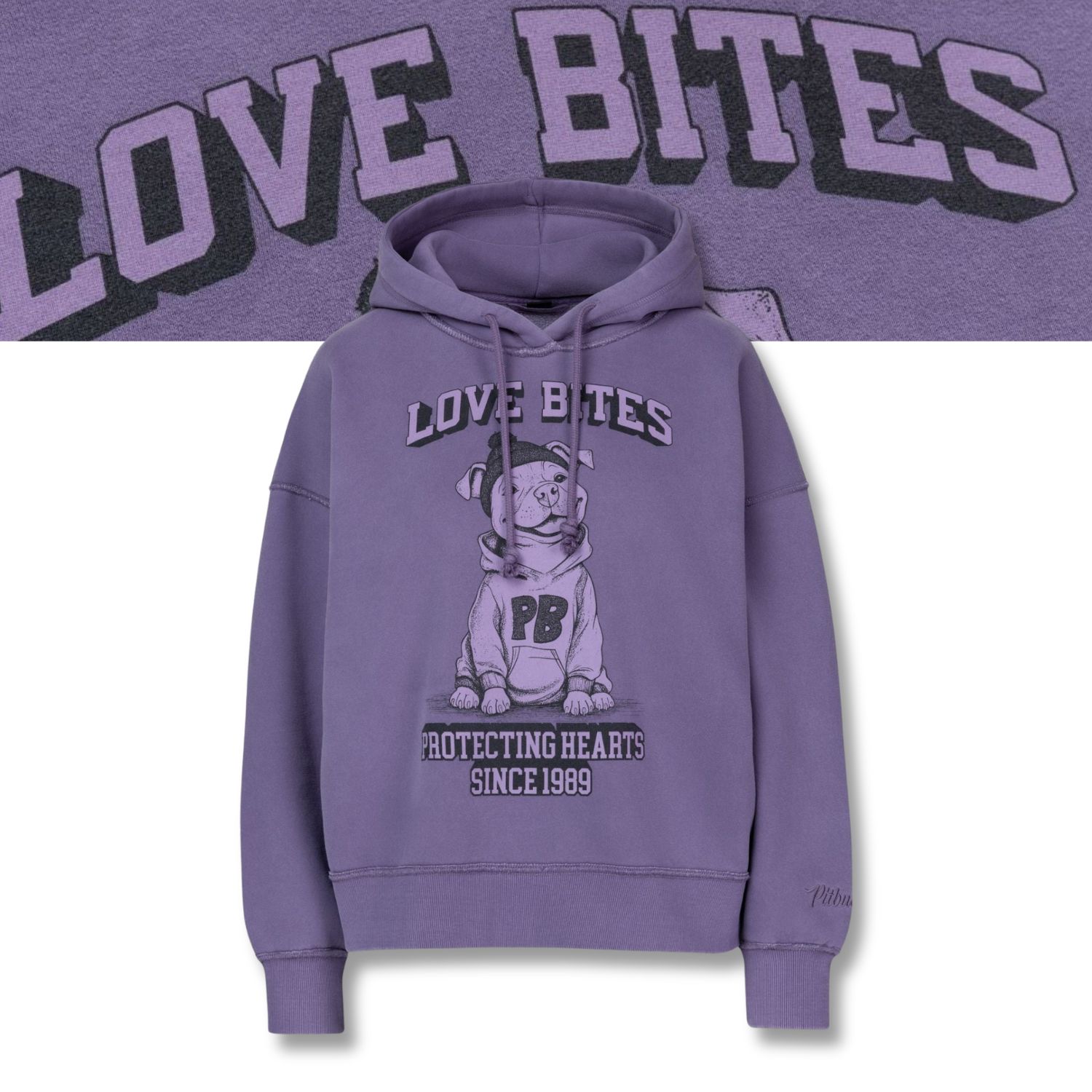 Dámská mikina s kapucí Pitbull Washed Lovia Love Bites Volnější Oversize