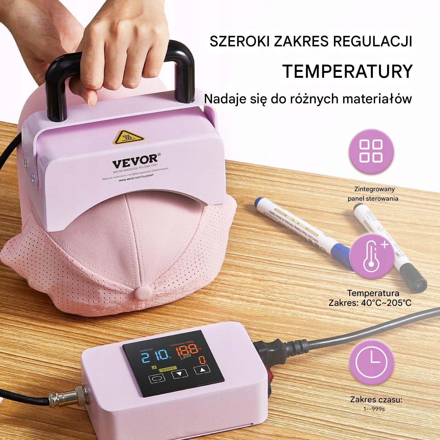 Mini Prasa Termiczna Fioletowa Kod producenta Vevor