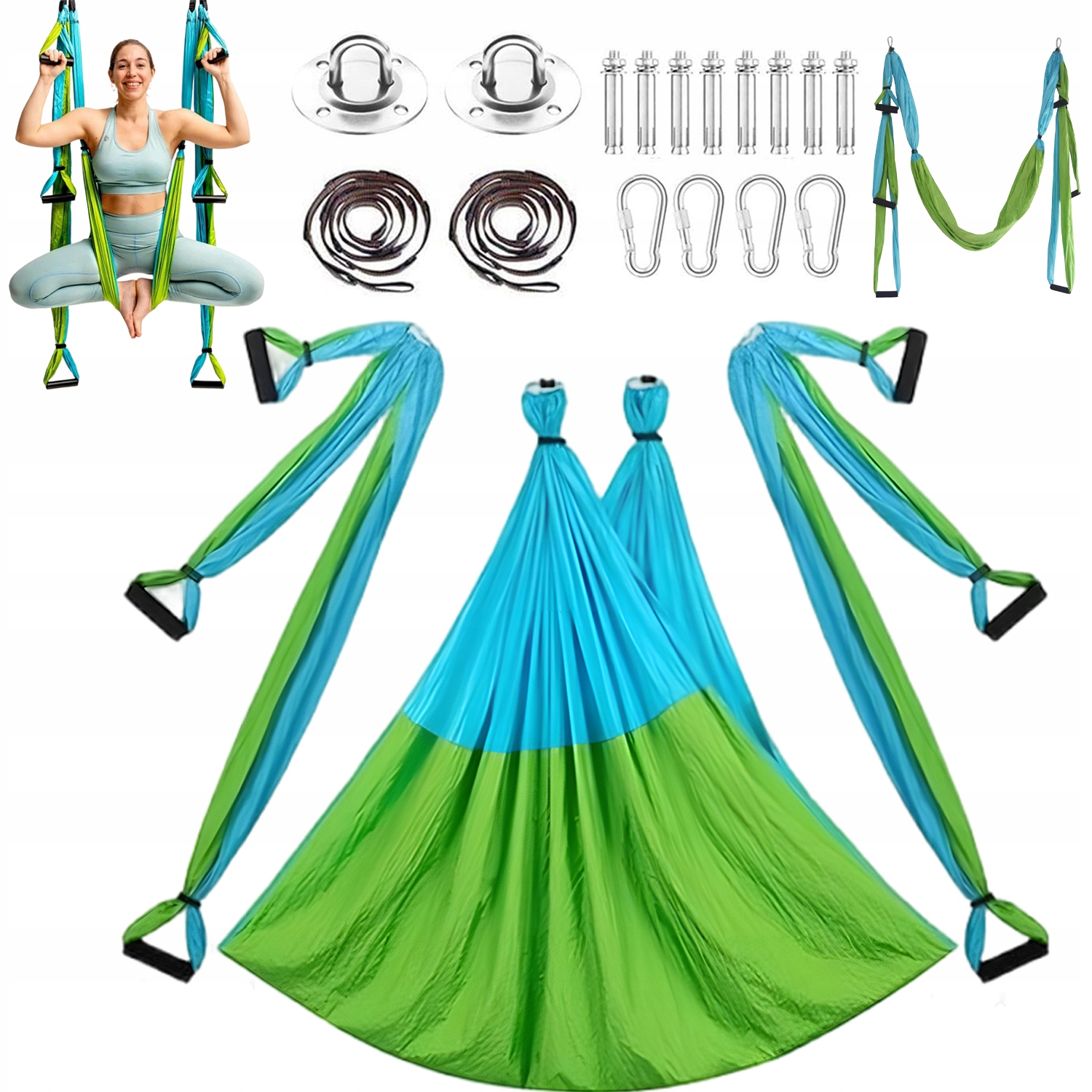 Houpací Síť Na Jógu S Pevnými Povlaky A Ručičkami Podporuje Trénink