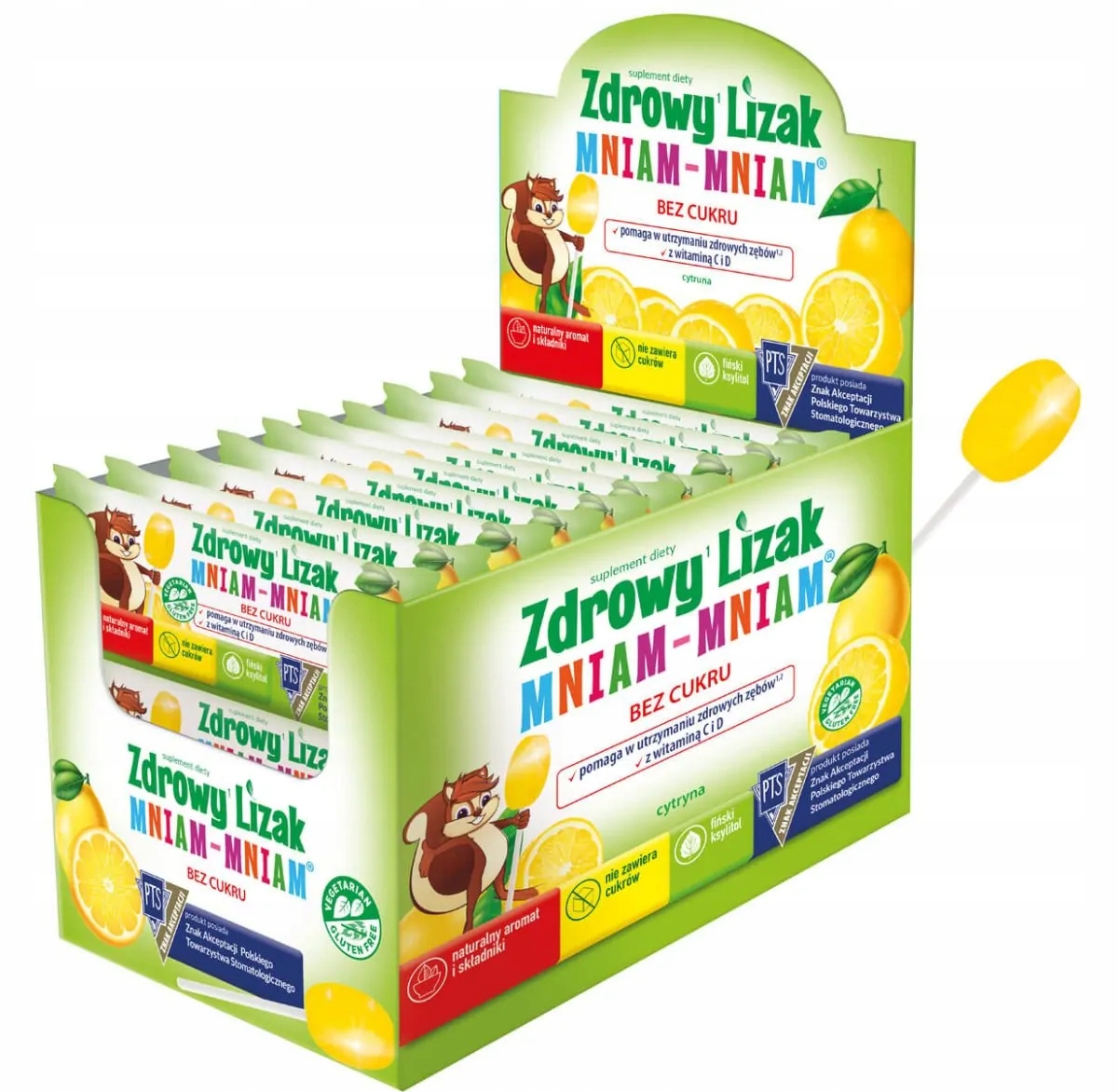 Levně Zdravý Lízátko Mňam-mňam Citron Bez Cukru 40ks