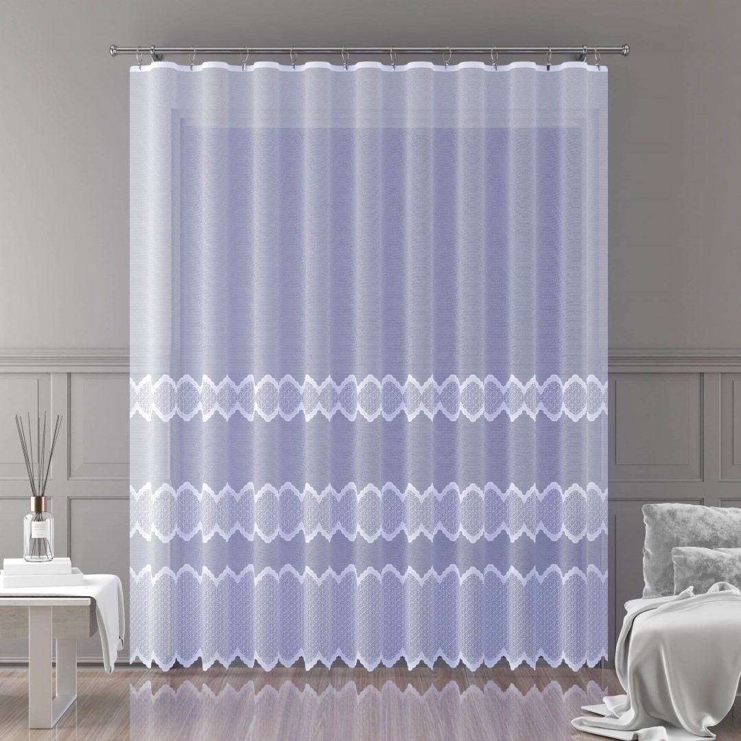 Mg Záclona žakár 618/338 Bílá 250x240 cm Hotová S Páskou Skr