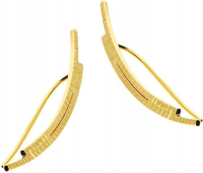 Zlaté náušnice 585 Modní Náušnice dárek 14kt moderní vzor pro ni