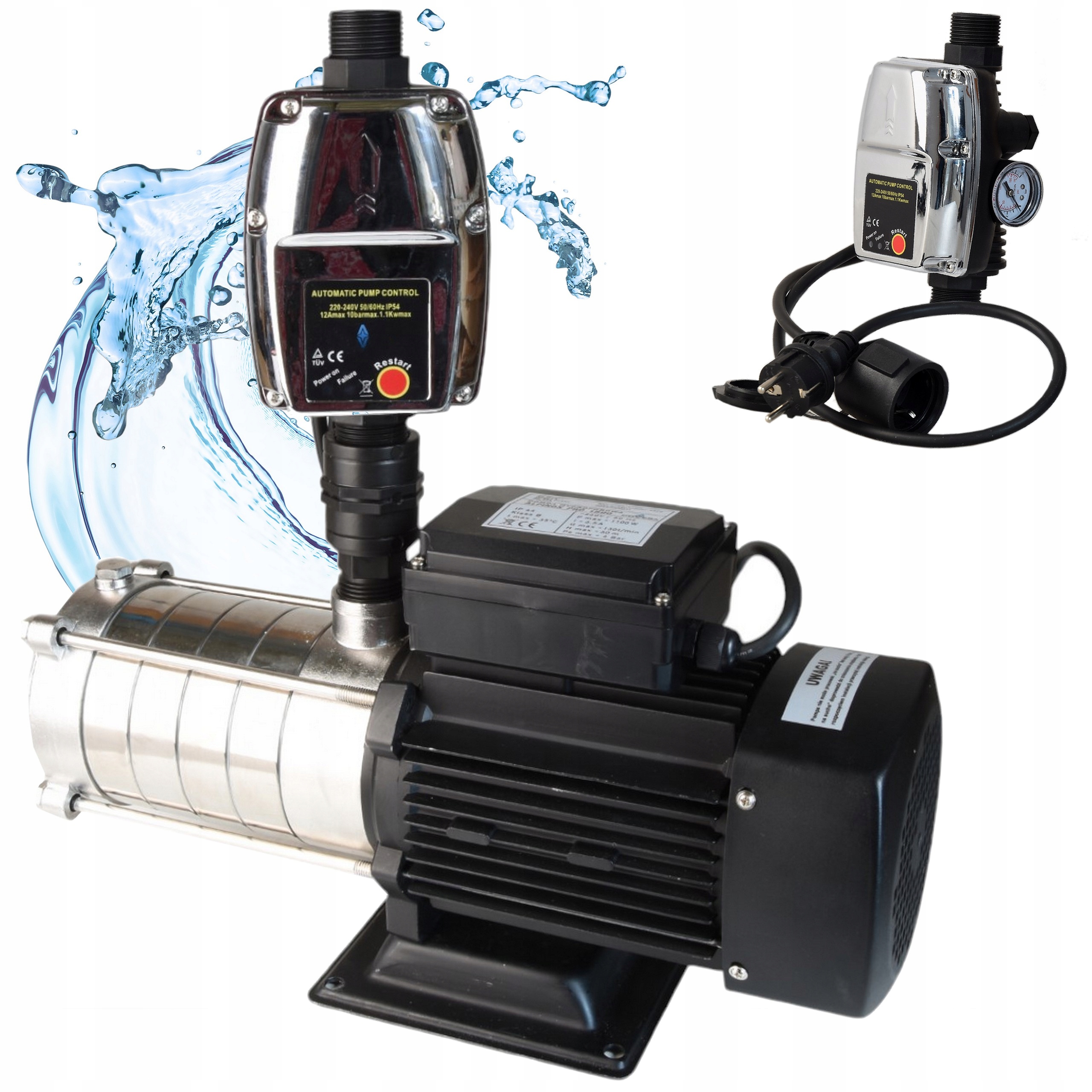 Hydrofor Beznádržová Pumpa 1100W Premium Inox Automat na čerpadlo Výkonná