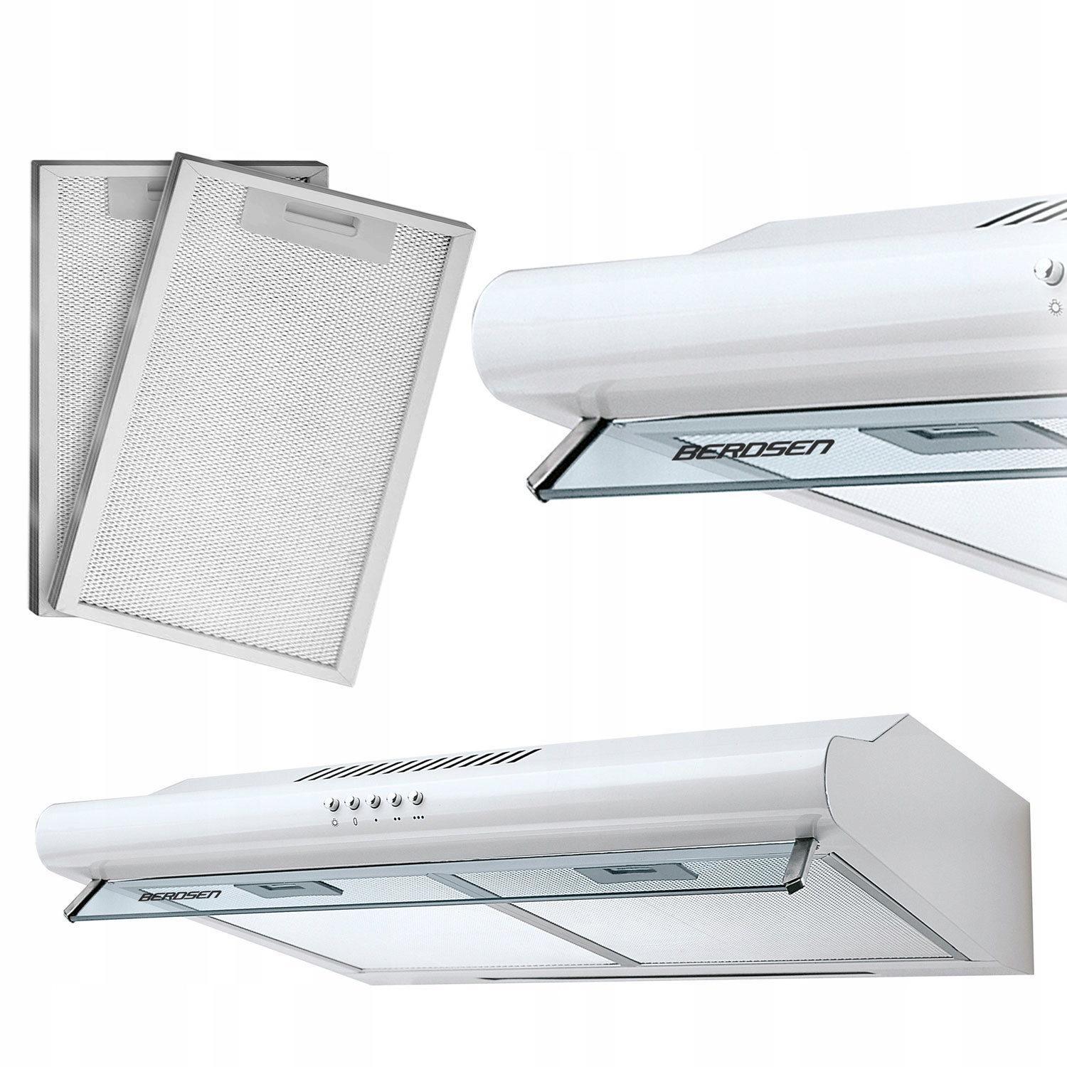 Okap Podszafkowy Kuchenny 50cm Berdsen Biały BE-10A Biały