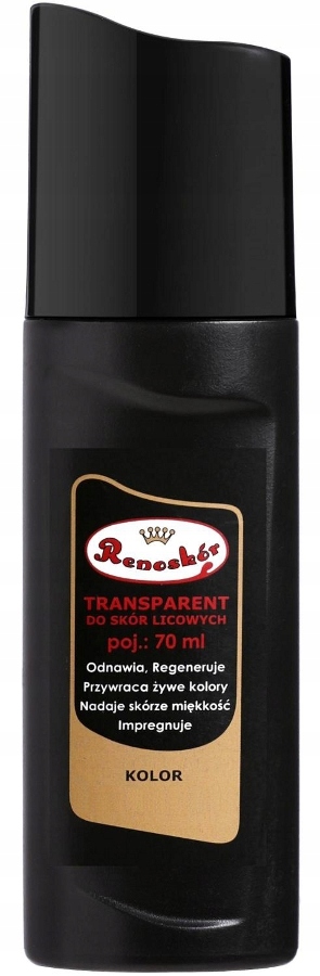 CZARNY RENOSKÓR TRANSPARENT PASTA W PŁYNIE DO RENOWACJI SKÓRY LICOWEJ 70 ML Dedykowany materiał skóra naturalna