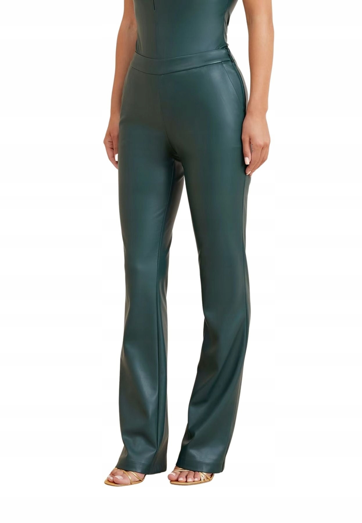 Marciano Guess Zelené Kalhoty S Imitací Kůže (38)