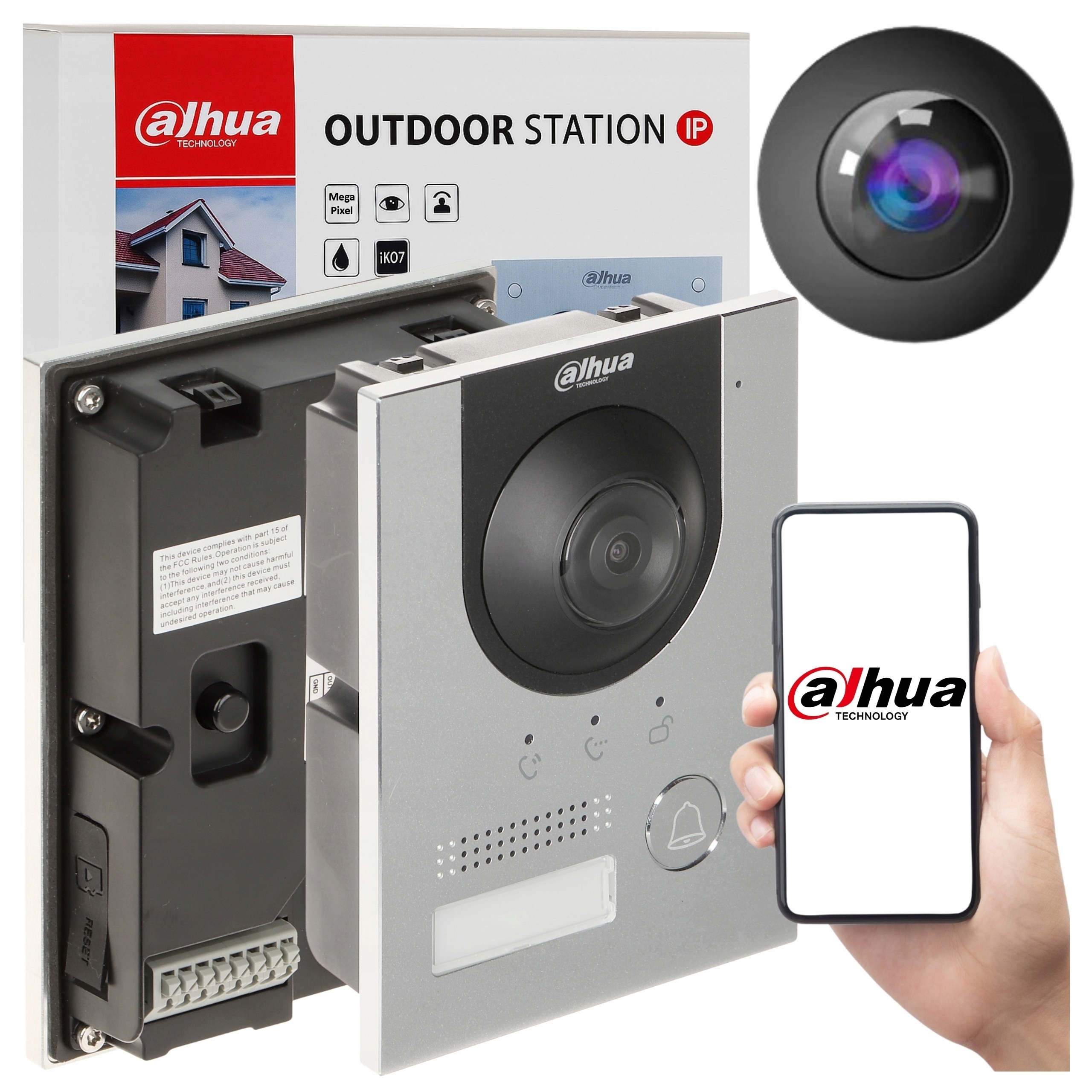 Wideodomofon panel stacja bramowa Dahua VTO2202F-P-S3 2Mpx Ip 2-Wire Wdr Ir