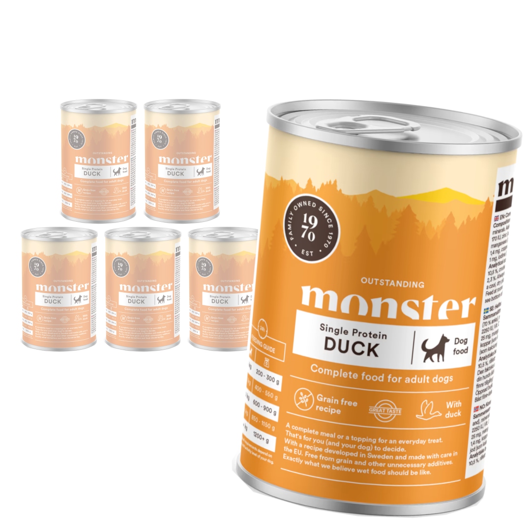 Monster Dog Adult Single Protein Duck 6x400g Krmivo mokré pro psa s kachnou