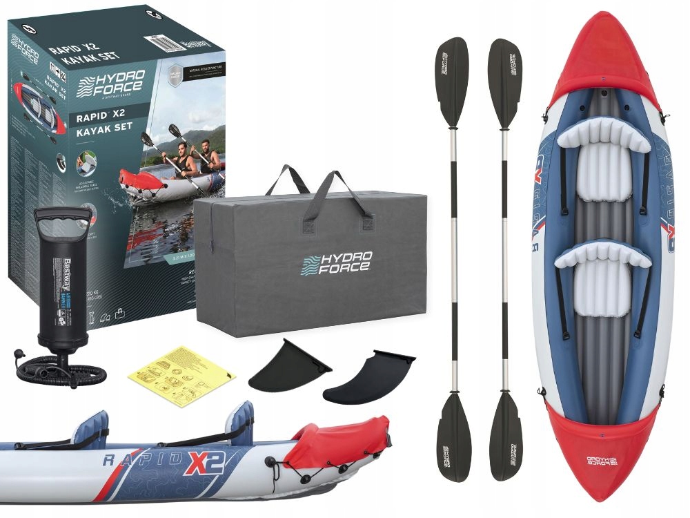 Kajak Dmuchany 2os. Lite-Rapid Bestway 65077 Wiosła Pompka Torba Model 2026