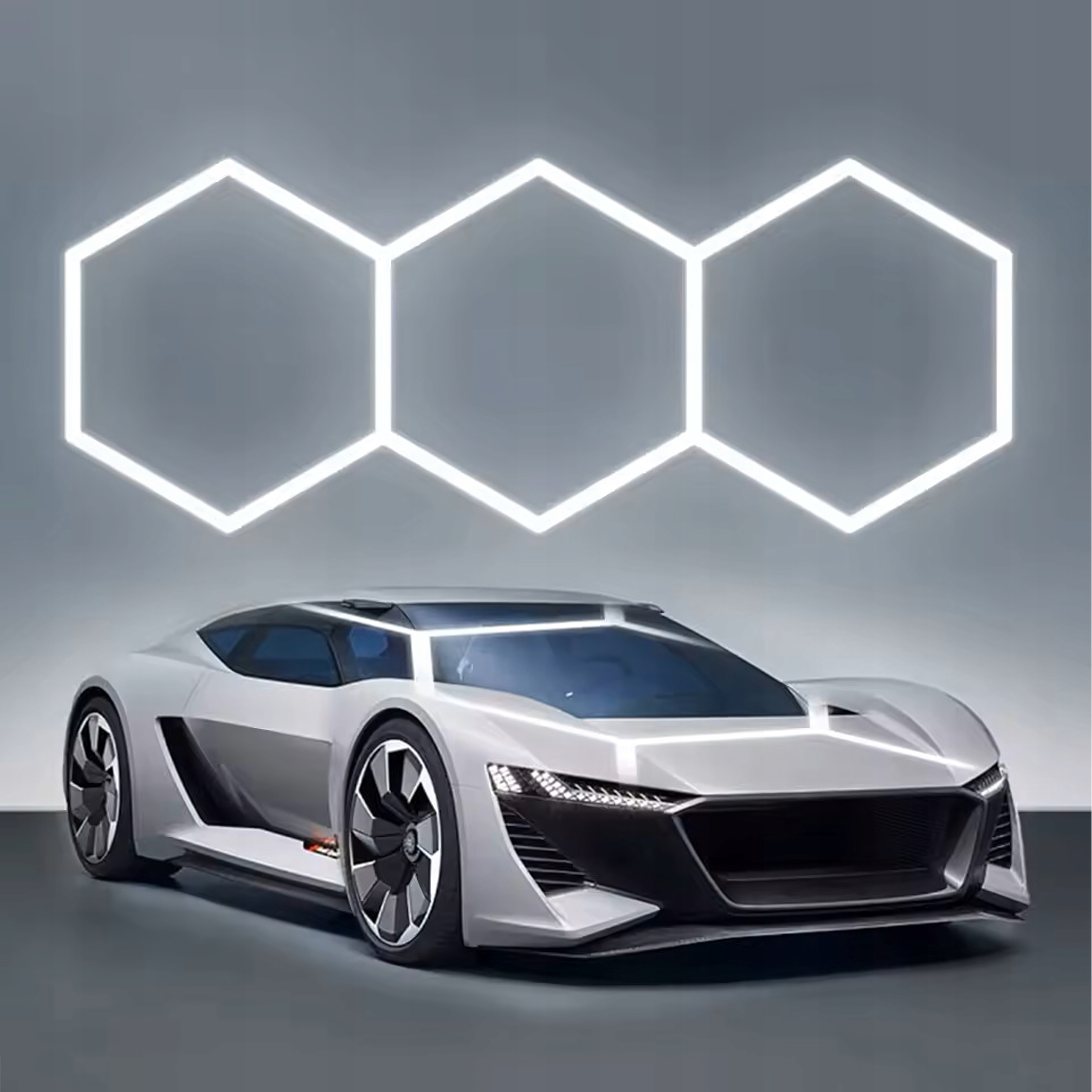 RealG RC-K-2076 Led Hexagon panel osvětlení 125W, 6500K, 247×98 cm