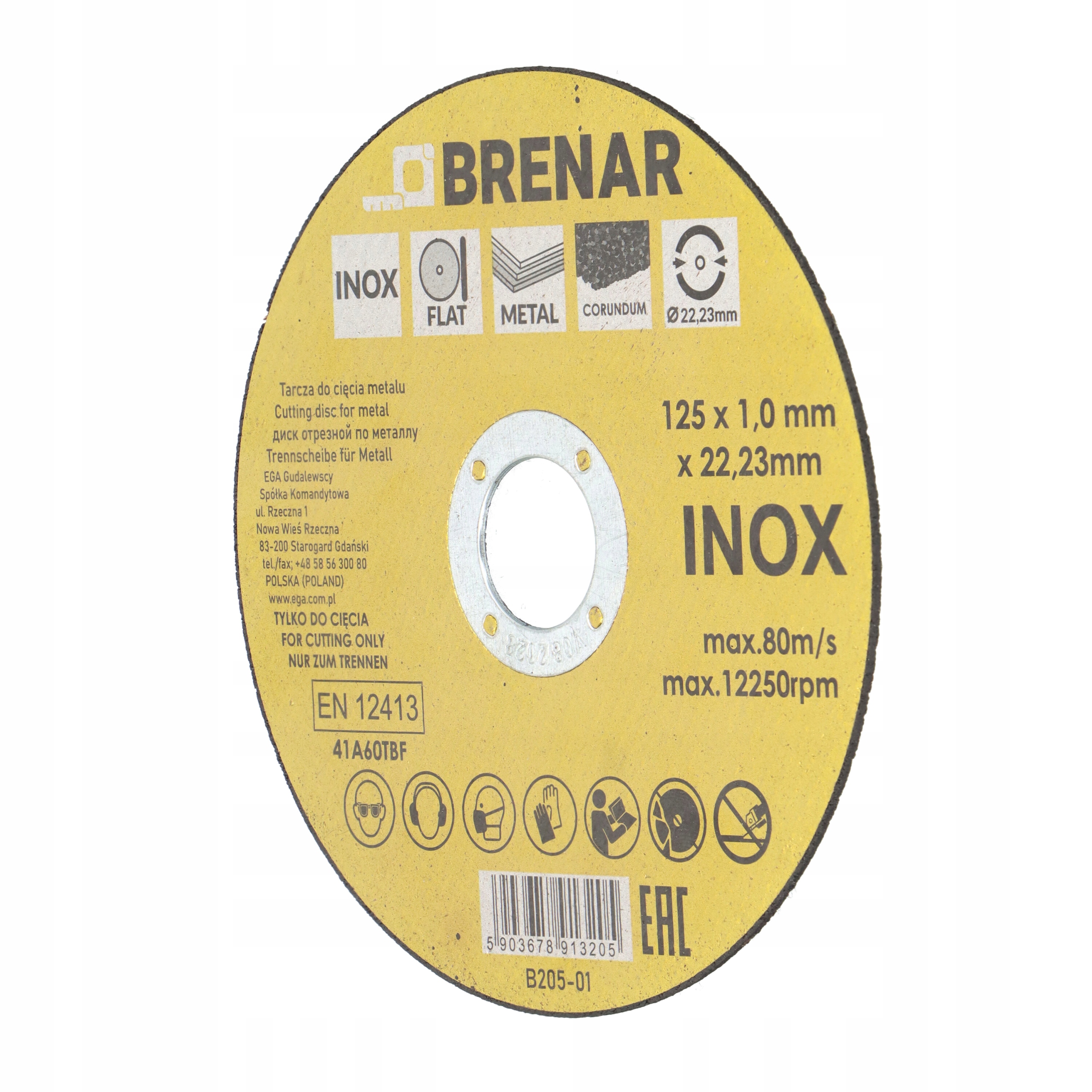 Brenar tarcza do cięcia metalu Inox 125x1mm