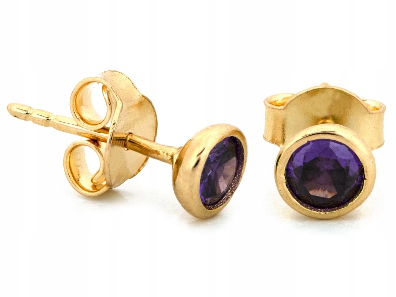 Náušnice 585 zlaté jemné elegantní univerzální se zirkonem na tyči