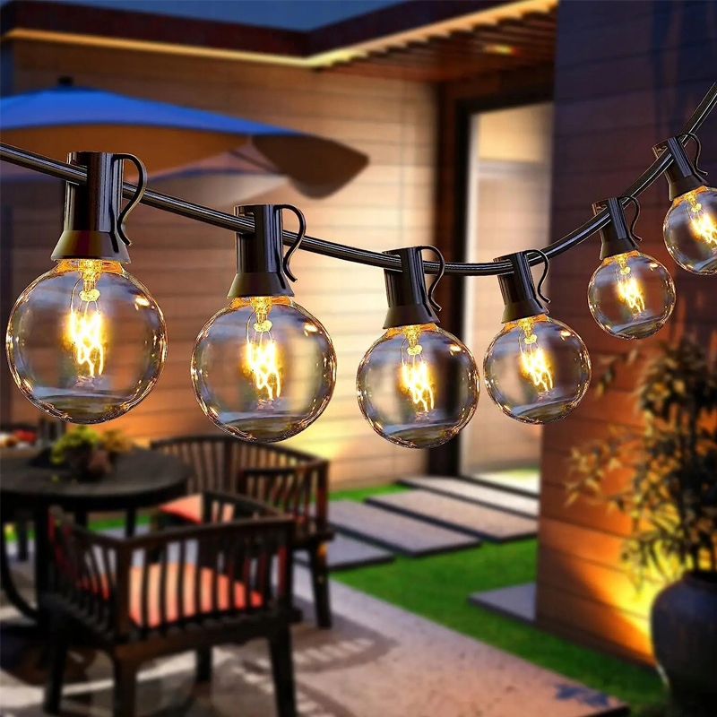 GIRLANDA DUŻE LAMPKI OGRODOWE ZEWNĘTRZNE 50 PATIO BALKON TARAS 30M Kolor przezroczysty