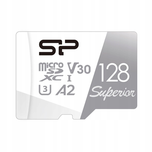 Silicon Power 128GB Vysokorychlostní 4K A2 V30 Sdxc U3 microSD karta s adaptérem