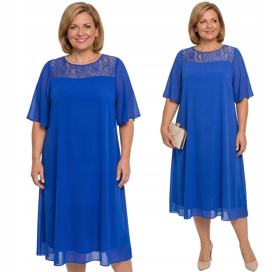 Chabrová šaty s krajkou plus size velikost 64