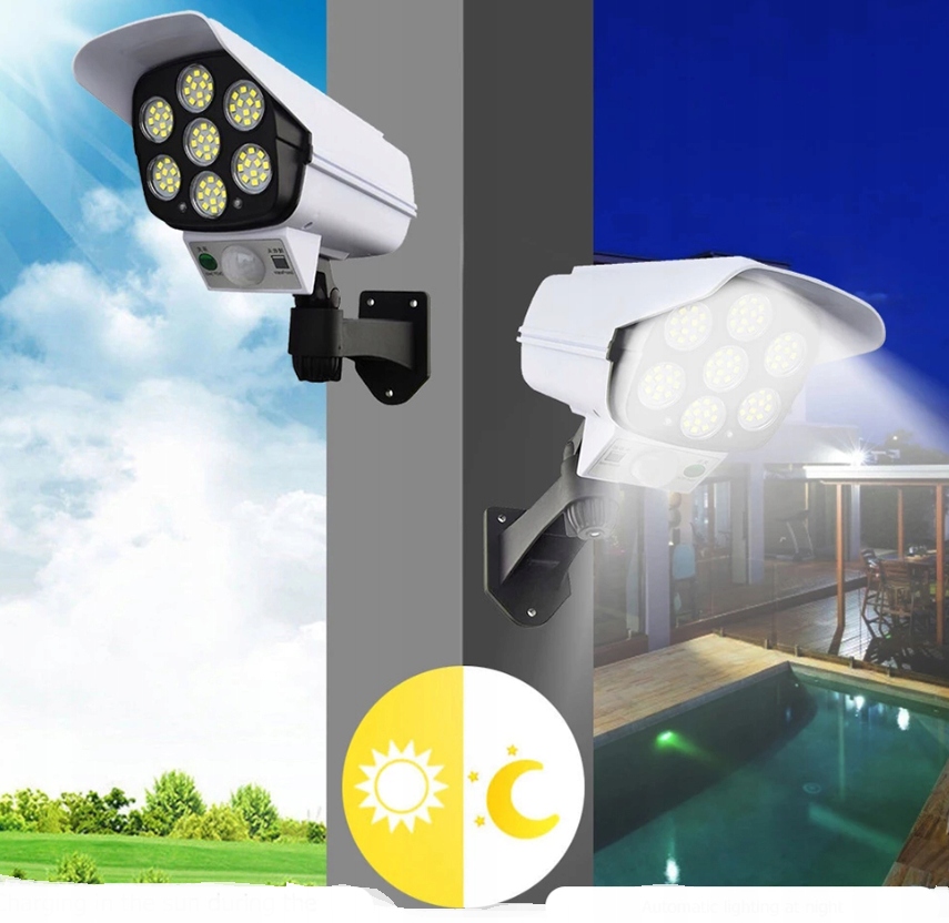 KAMERA ATRAPA LAMPA SOLARNA MONITORING ZEWNĘTRZNA 2W1 PILOT MOCNA STRASZAK Marka Satis