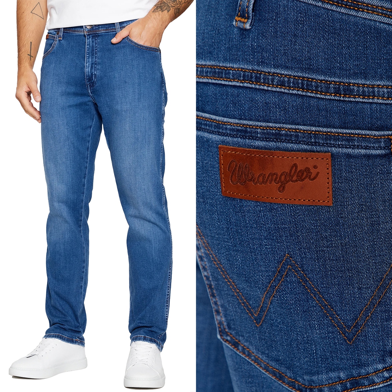 Wrangler Texas Slim Pisces Epic Soft elastické džínové kalhoty W42 L34