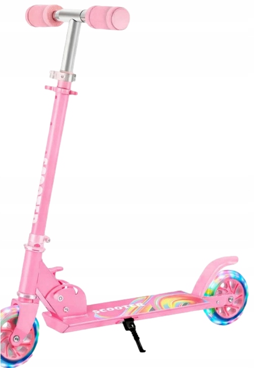 Hulajnoga dla dzieci składana regulowana dziecięca czarna Kółka Led 50kg