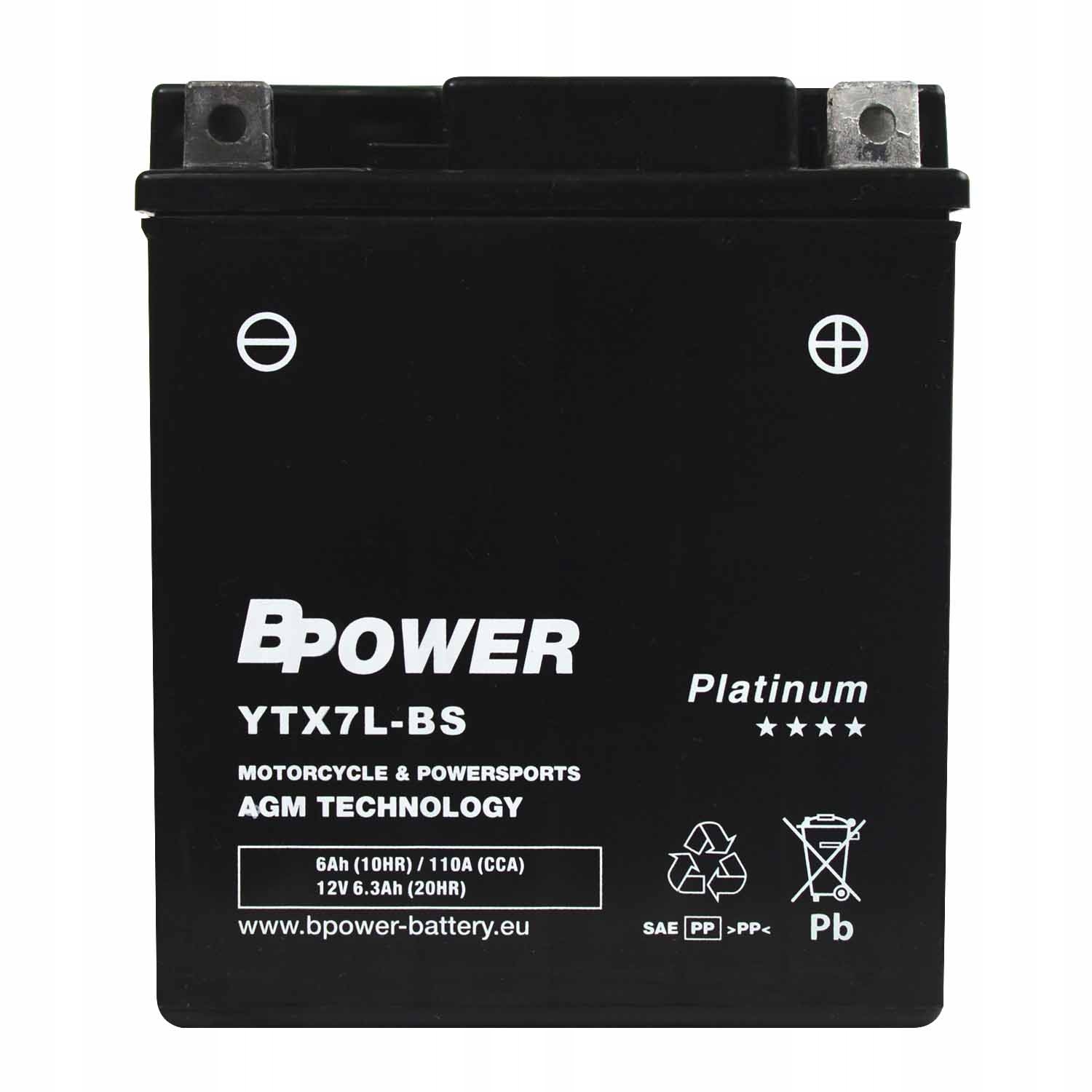 YTX7L - BPower Platinum AGM YTX7L-BS 12V 6Ah 110A