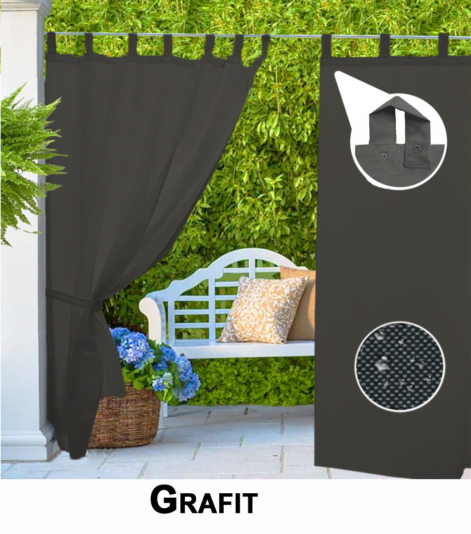 ZASŁONY OGRODOWE WODOODPORNE szelki odpinane 270 cm Długość 1 m