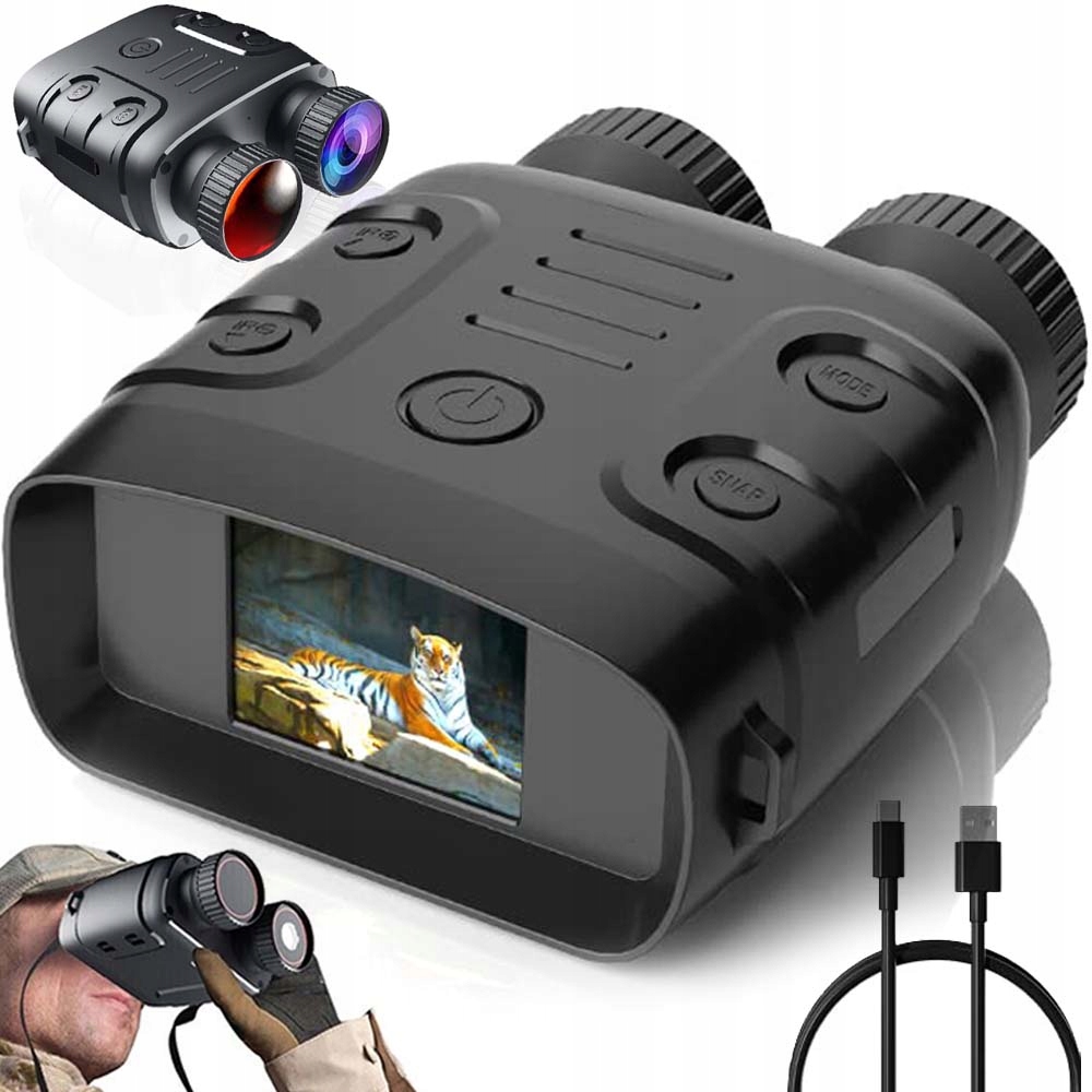 NOKTOWIZOR LORNETKA NOKTOWIZYJNA PODCZERWIEŃ DZIEŃ NOC WYKRYWANIE RUCHU HD