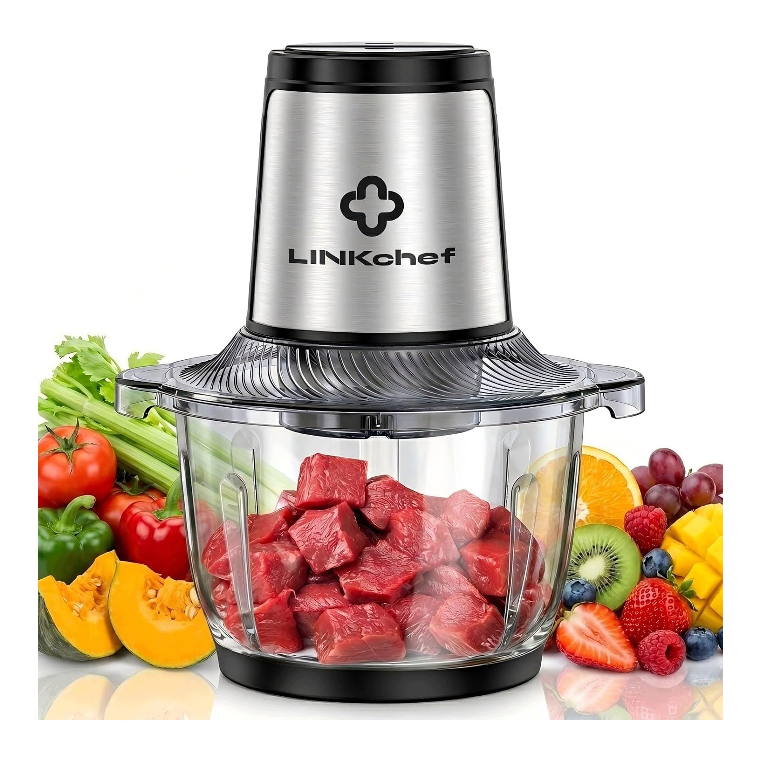 Sekáček Potravin Linkchef 1,5 L Skleněný Na Maso Zeleniny A Ořechů