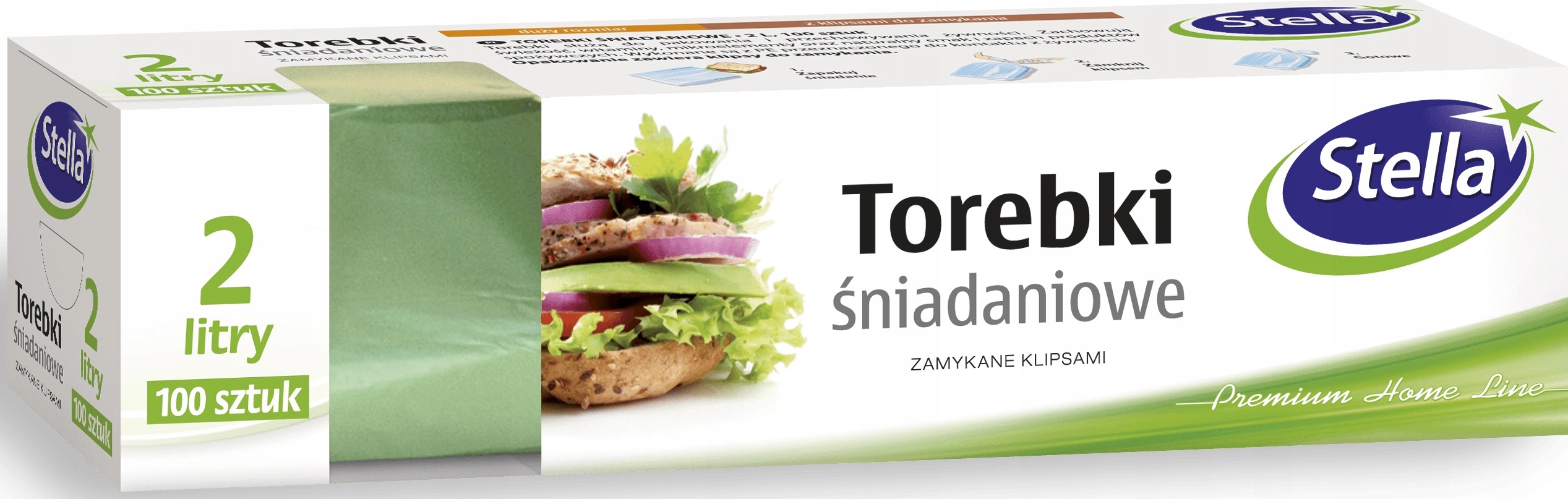 

Stella Torebki Śniadaniowe Z Klipsami 2L 100szt