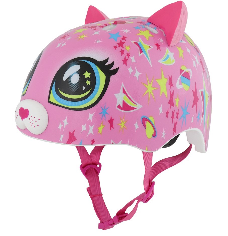 Kask rowerowy dziecięcy juniorski Raskullz Astro Cat pink roz. S 5+