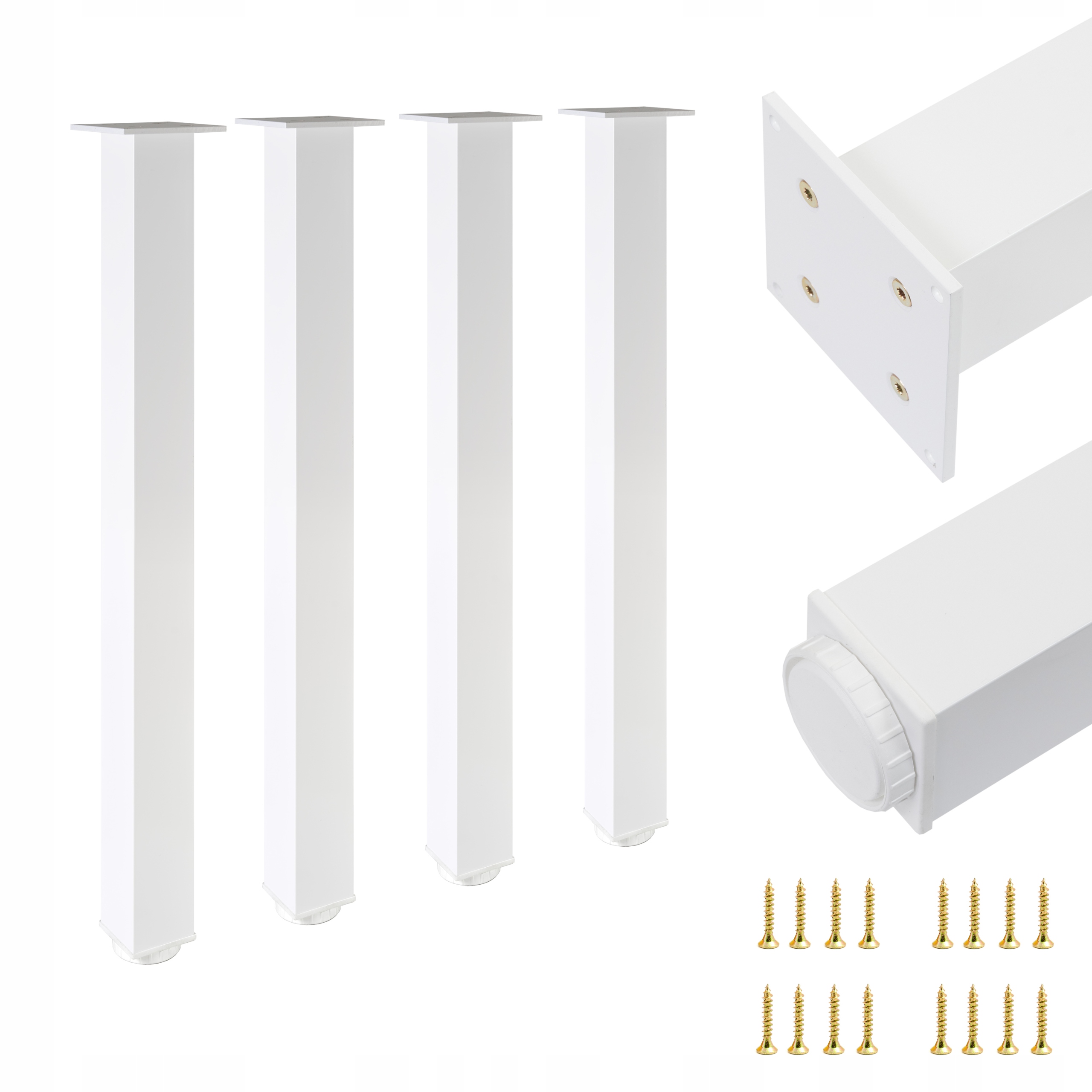 4 x Nábytková Noha Na Stôl Kovové Nohy Loft Biela H 71 CM Reg