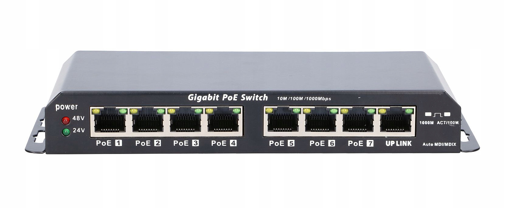 

Switch PoE 7x Gigabit PoE Kratos 24V 2.5A Moc 60W
