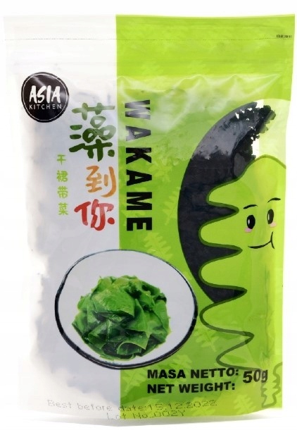 MORSKÉ RIASY WAKAME 50G RIASY MORSKÉ RIASY REZANÉ SUŠENÉ SUSHI ASIA KITCHEN