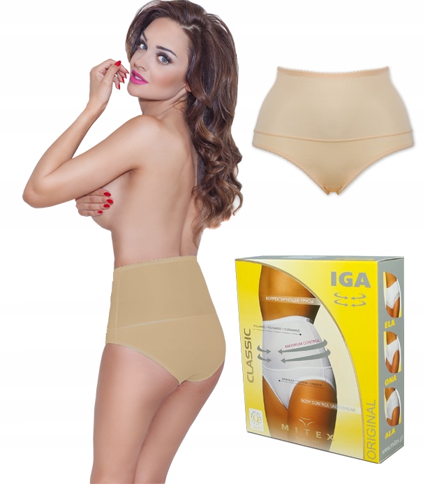 

Beżowe wyszczuplające figi damskie Iga Mitex r 5XL