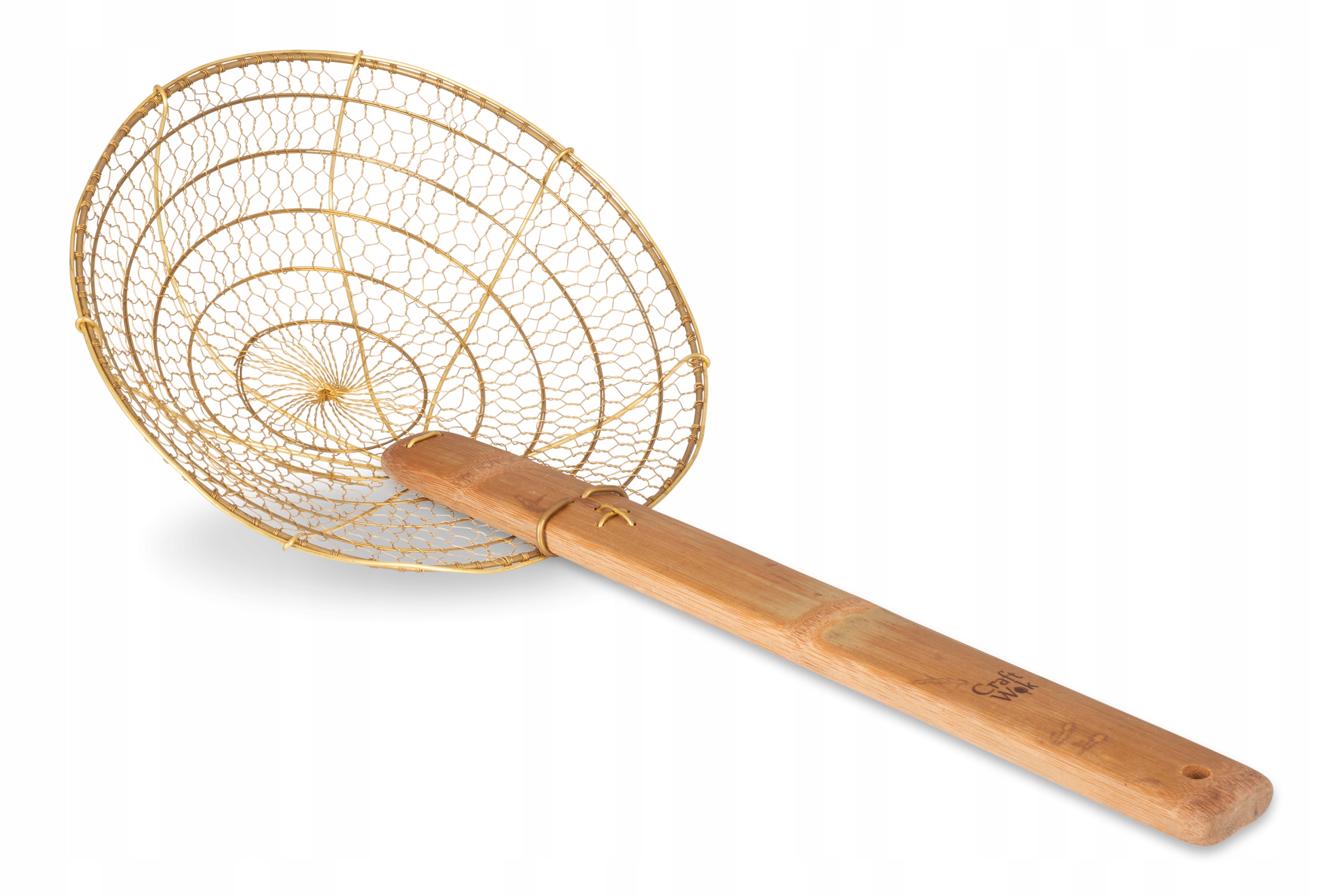 Mosazné sítko 28 cm pro Wok na smažení Ergonomická rukojeť Craft Wok