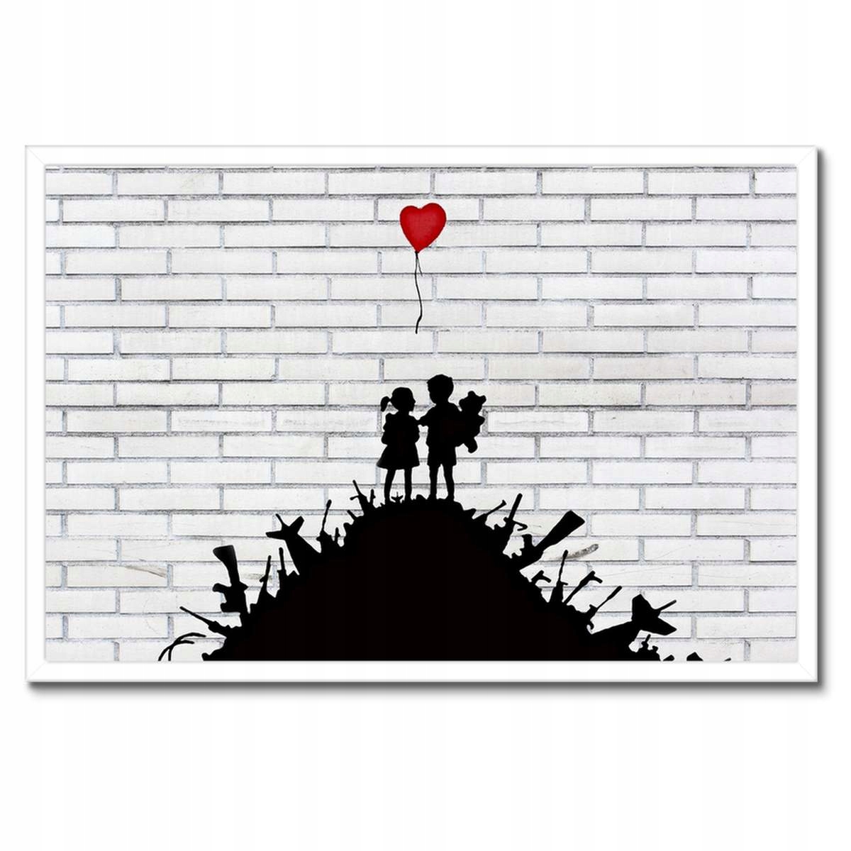 Plakáty v rámu 60x40 Banksy Hora zbraní Balón