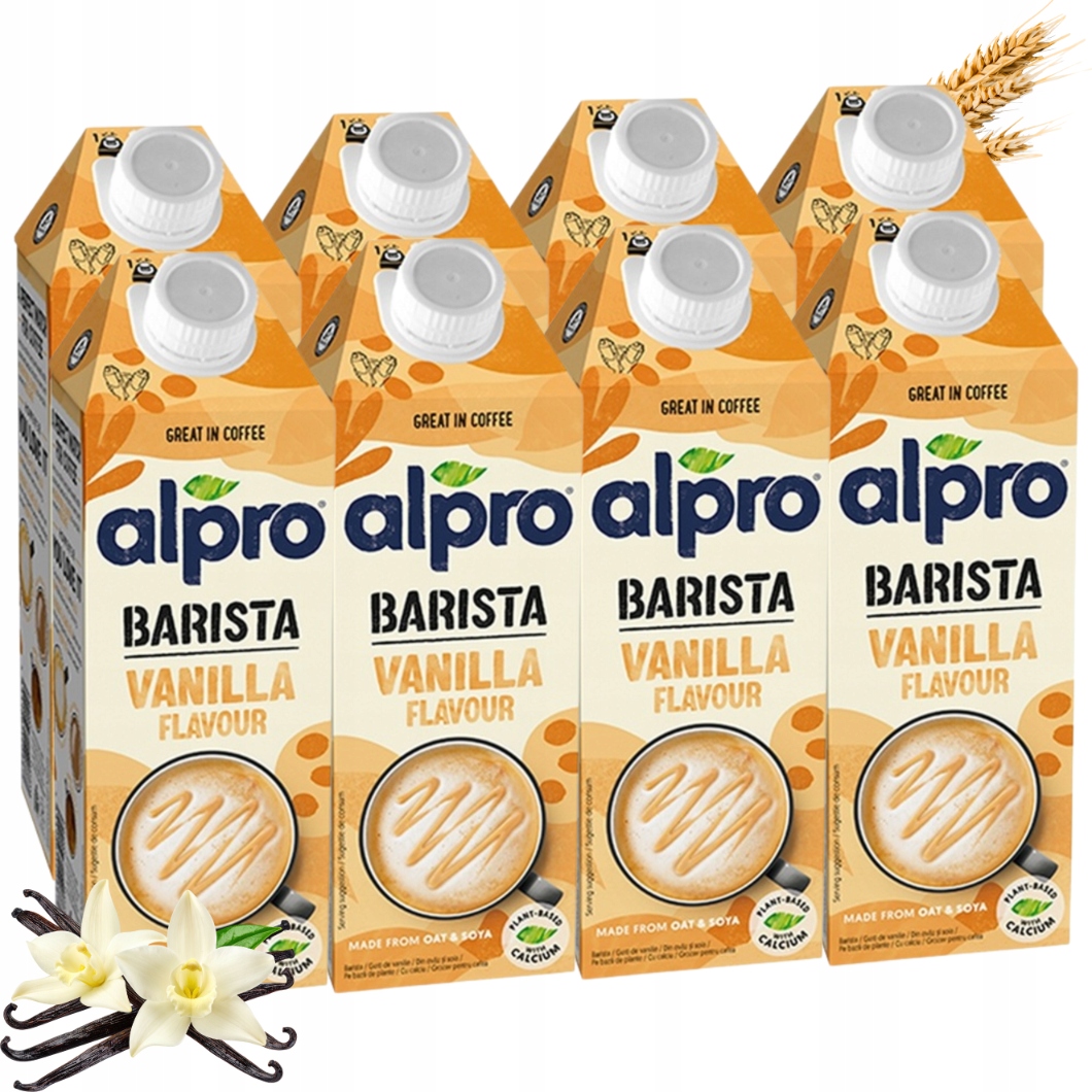 Levně Alpro Barista Ovesno-sójový nápoj s vanilkovou příchutí 750 ml x 8 kusů
