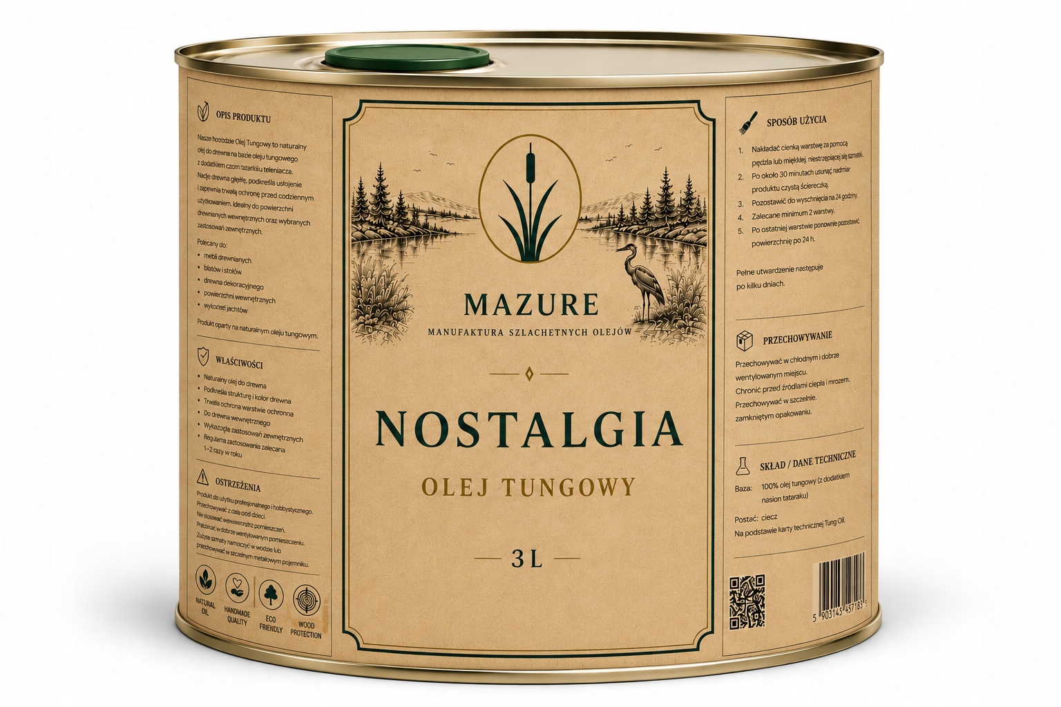 Tungový olej Mazure Nostalgia 3 L Prírodná ochrana dreva