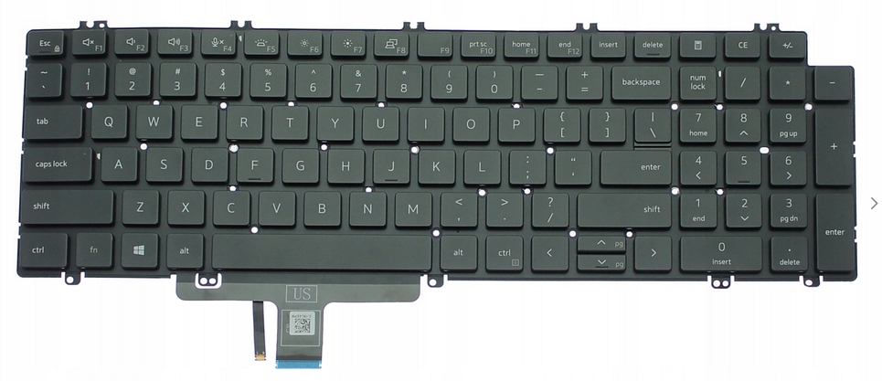 Klávesnice Dell Precision 3570 3560 3561 Led Originální Černá 0N7N16 7670