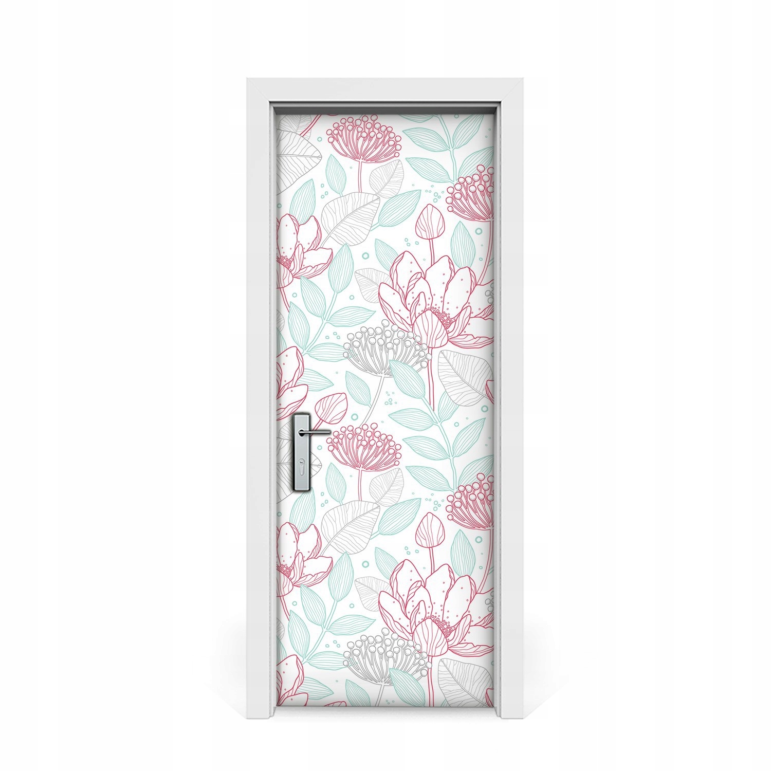 

Okleina naklejka drzwi Kontury kwiatów