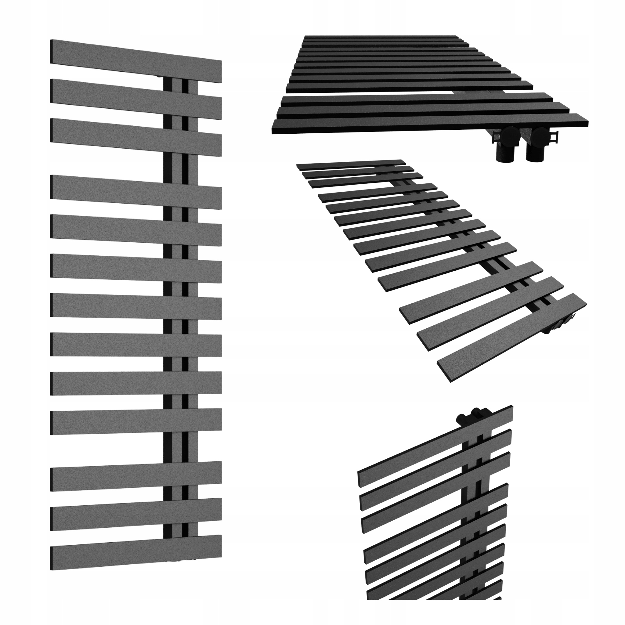 Dekorativní radiátor Fantom Pravý 720x500 Černá Struktura