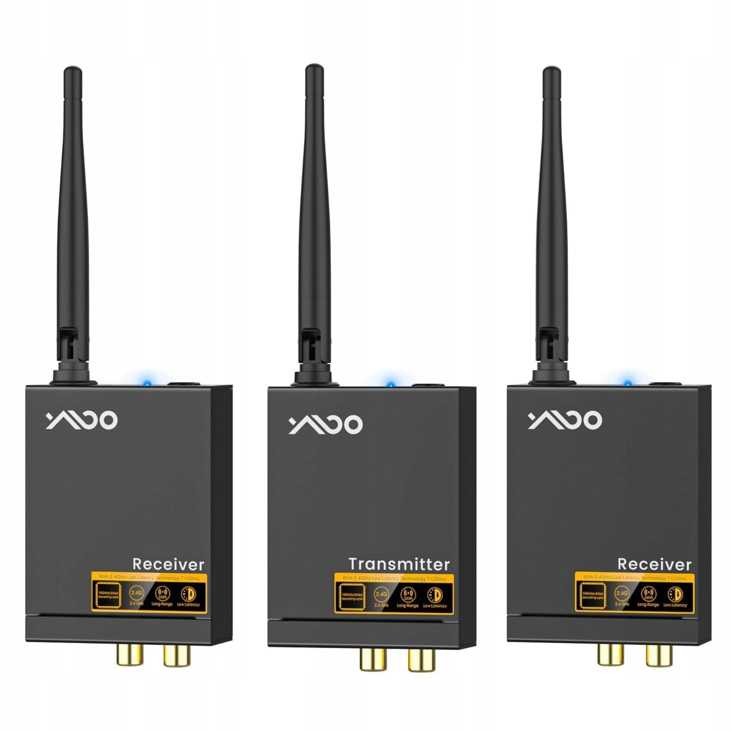 Audio sada Bezdrátový audio vysílač 1, 2 Rca Aux přijímače 100 m Ymoo